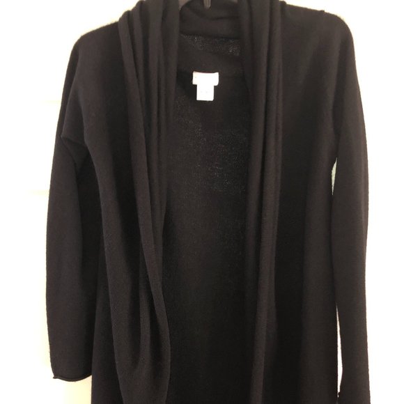 Club Monaco Black Lightweight Cashmere Open Cardigan - Picture 1 of 3